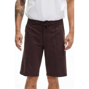 NEW EUROPEAN CULTURE fleece trouser shorts in chocolate brown
